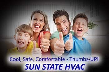 Silhouette of a family giving thumbs up for Sun State HVAC